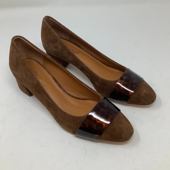 NWOT J. McLaughlin women's Ciara suede pumps heels 6.5 brown *flaw on sole* - Picture 3 of 7